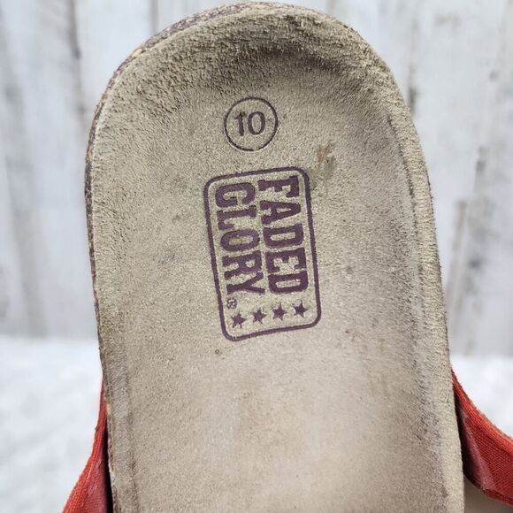 Faded Glory Kendra Slide Sandals Coral Size 10 - Picture 3 of 10